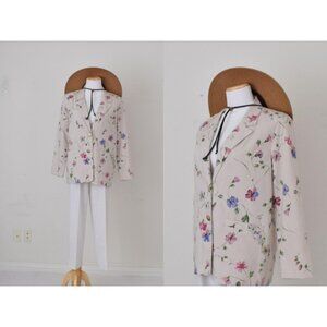 Vintage 90s‎ Floral Lightweight Blazer by Alfred Dunner Petite | size 12